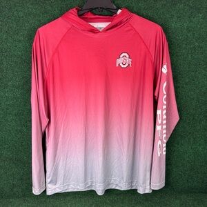 Ohio State Buckeyes Columbia PFG Hoodie XL Omni-Shade Fishing Long Sleeve Red